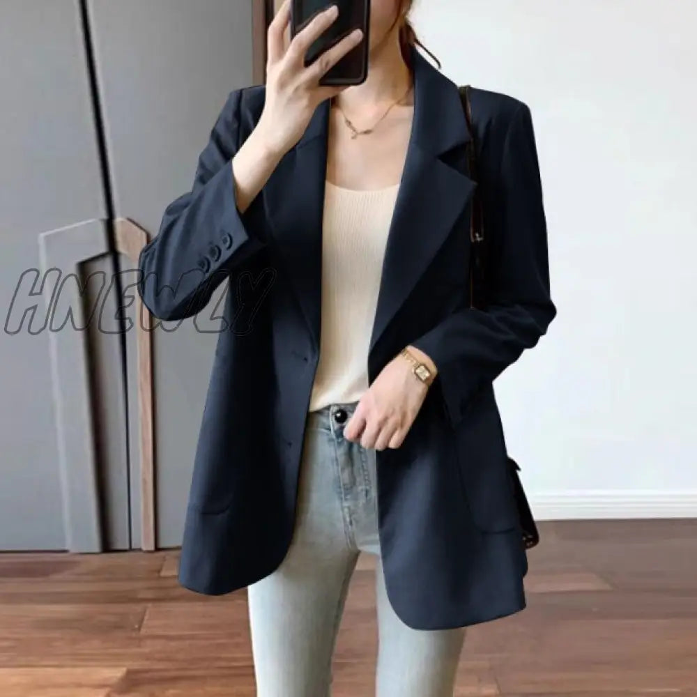 Fashion Cotton Blazers Women’s Autumn Coats Casual Long Sleeve Outwears Female Single Button