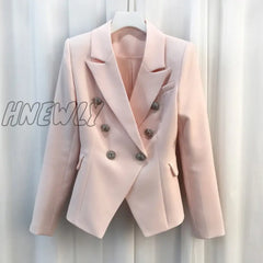 High Quality New Fashion Baroque Designer Blazer Jacket Women’s Silver Lion Buttons Double