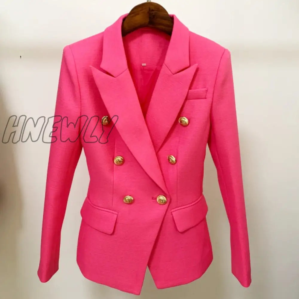 High Quality New Fashion Baroque Designer Blazer Jacket Women’s Silver Lion Buttons Double