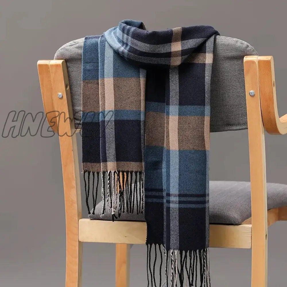 Hnewly 185*35Cm Outdoor Plaid Winter Scarf Women Men Unisex Shalw Warm Wrap Muffler Fashion