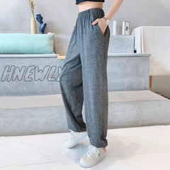 Hnewly 2Xl-7Xl New Knit Cotton Women’s Home Clothes Plus Size Sleepwear Pajamas Pants Female