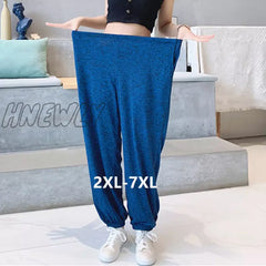 Hnewly 2Xl-7Xl New Knit Cotton Women’s Home Clothes Plus Size Sleepwear Pajamas Pants Female