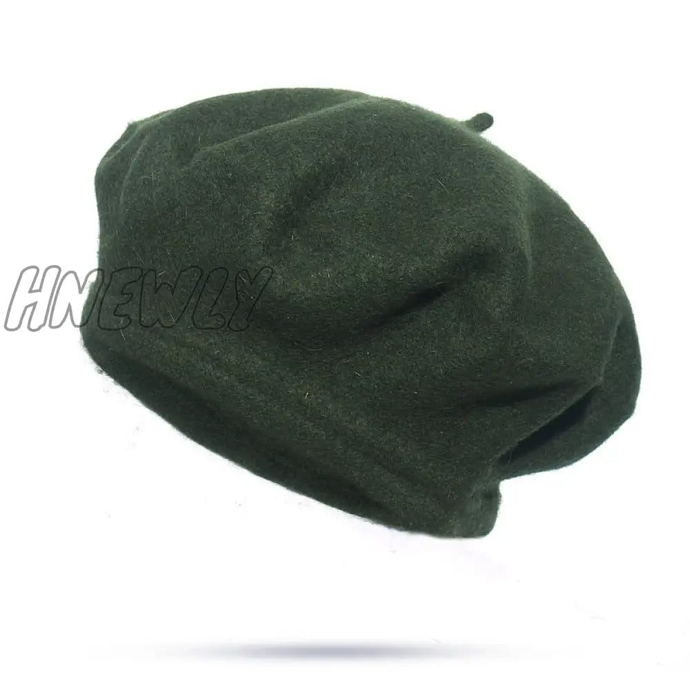 Hnewly 30 Colors Available Women Girl Beret French Artist Warm Wool Winter Beanie Hat Solid Color