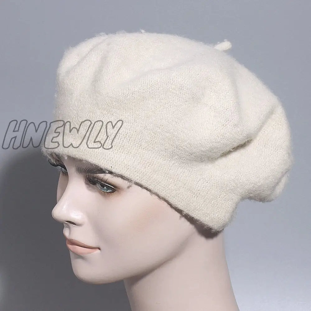 Hnewly 30 Colors Available Women Girl Beret French Artist Warm Wool Winter Beanie Hat Solid Color