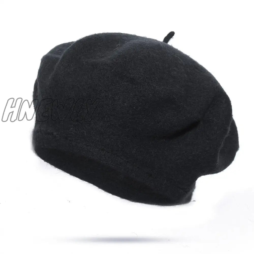 Hnewly 30 Colors Available Women Girl Beret French Artist Warm Wool Winter Beanie Hat Solid Color