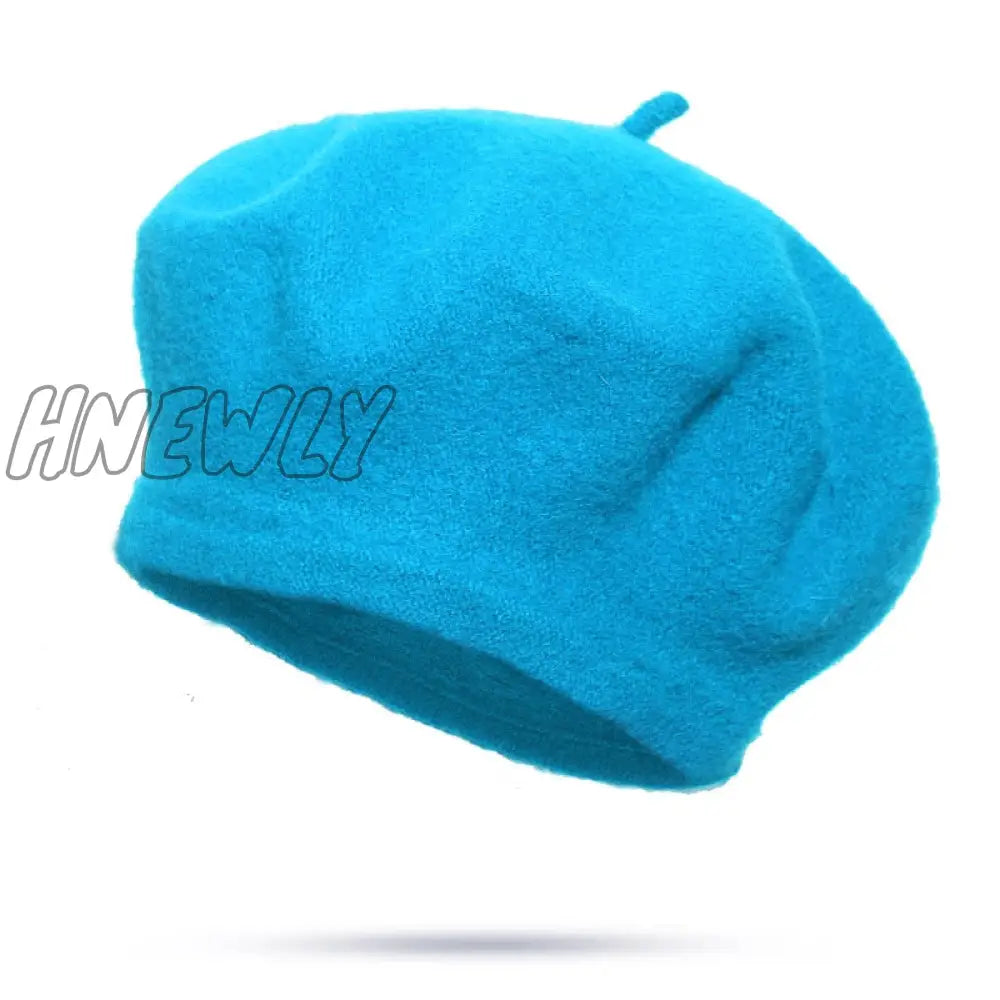 Hnewly 30 Colors Available Women Girl Beret French Artist Warm Wool Winter Beanie Hat Solid Color