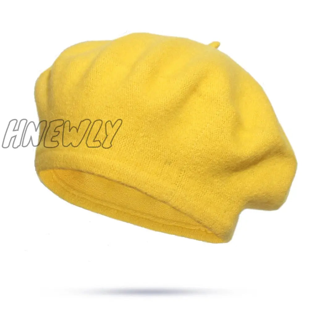 Hnewly 30 Colors Available Women Girl Beret French Artist Warm Wool Winter Beanie Hat Solid Color