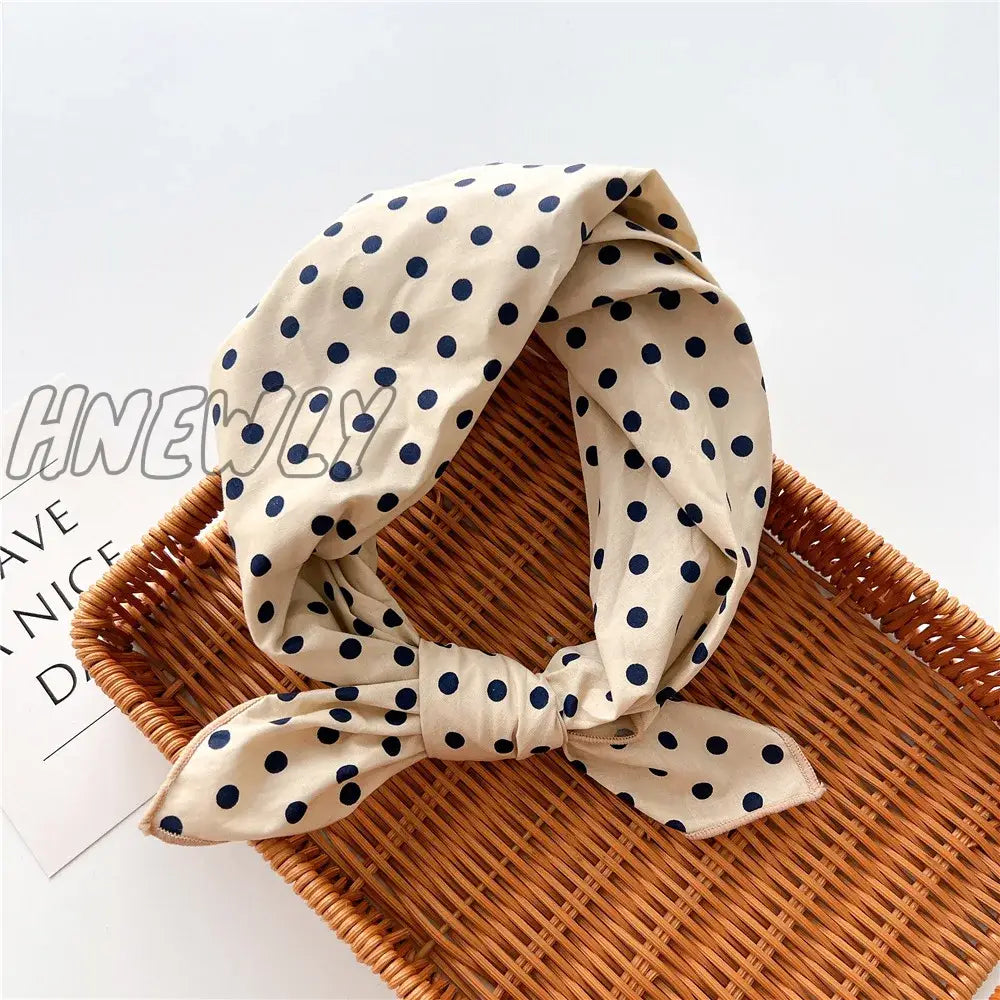 Hnewly 58Cm Square Cotton Flower Neck Scarf Hair Band Fashion Print Wrap Hairband Headband