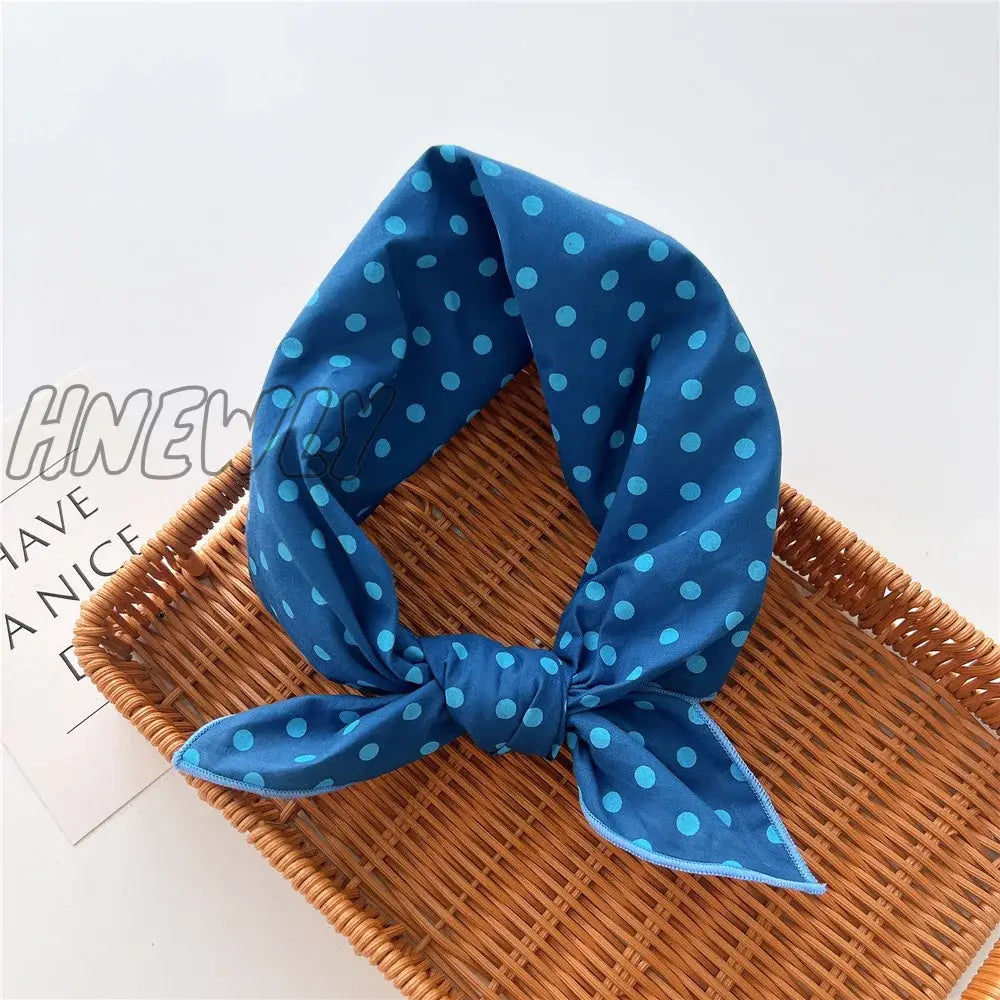 Hnewly 58Cm Square Cotton Flower Neck Scarf Hair Band Fashion Print Wrap Hairband Headband