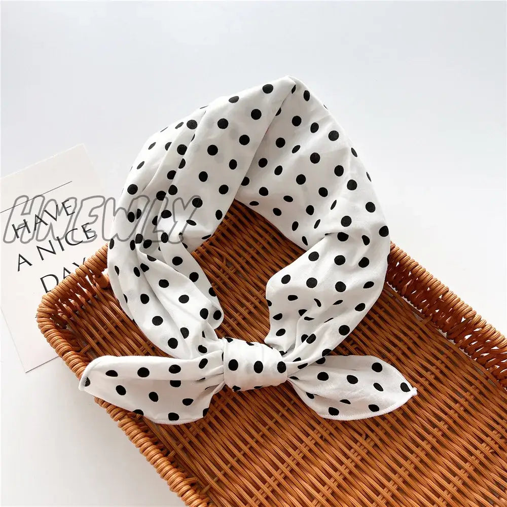 Hnewly 58Cm Square Cotton Flower Neck Scarf Hair Band Fashion Print Wrap Hairband Headband