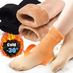 Hnewly 5Pairs Women Winter Thicken Warm Short Socks Thermal Cashmere Wool Nylon Snow Velvet Boots