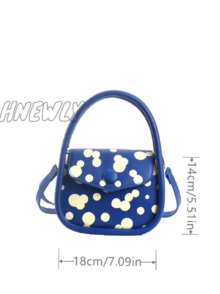 Hnewly - Allover Graphic Flap Saddle Bag Women Satchels Women-Satchels