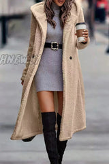 Hnewly - Apricot Casual Solid Buttons Hooded Collar Outerwear Coats Coats & Cardigan Cloak