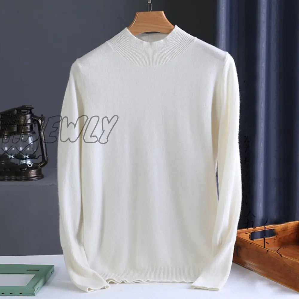 Hnewly Autumn Winter Chic Bottom Sweaters Women Fashion Turtleneck Pullover Slim Long Sleeve