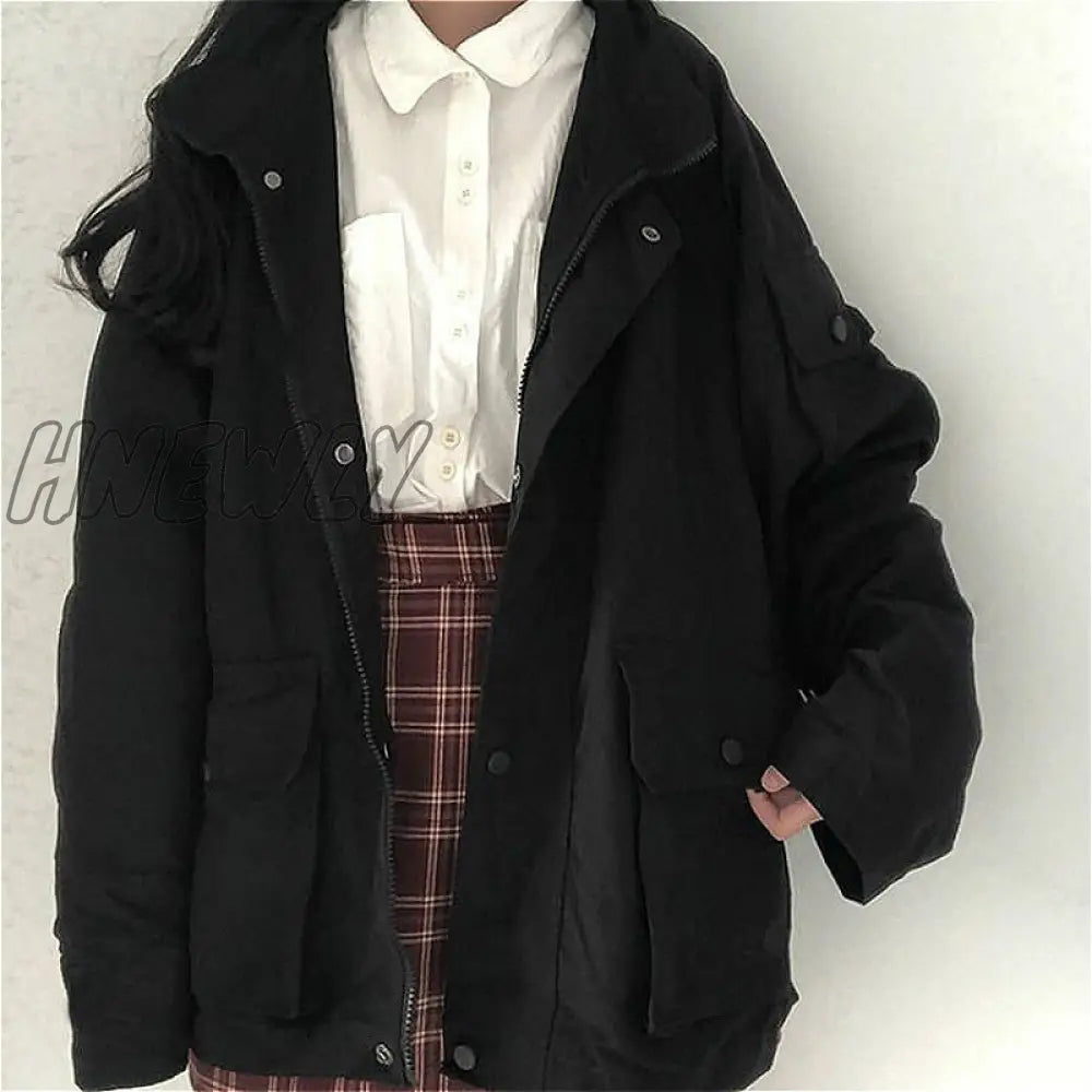 Hnewly Basic Jackets Women Spring Long Sleeve Feminino Outwear Loose Bf Harajuku Chic Students