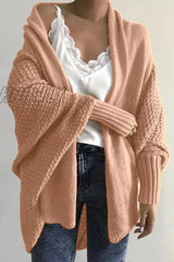 Hnewly - Batwing Sleeve Sweater Cardigan (4 Colors) One Size / Pink Tops