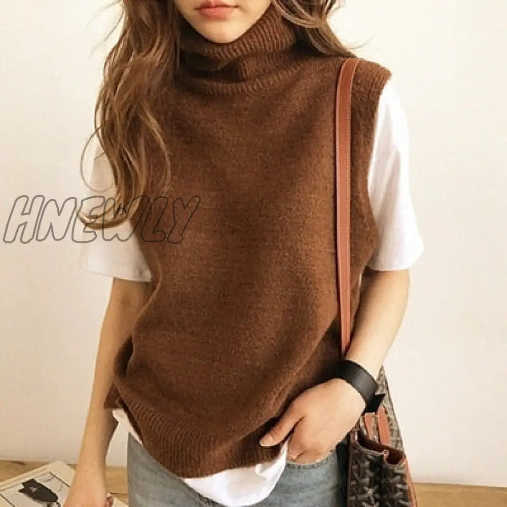 Hnewly Best Selling New Women’s Knitted High - Neck Vest Loose Comfortable Cashmere Sweater