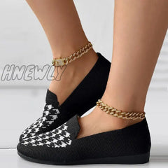 Hnewly - Black Casual Patchwork Round Comfortable Flats Shoes Shoes