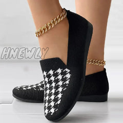 Hnewly - Black Casual Patchwork Round Comfortable Flats Shoes Shoes