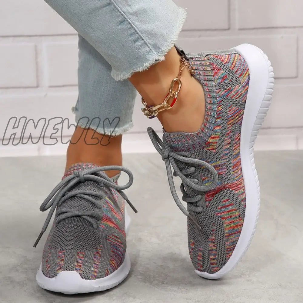 Hnewly - Black Casual Sportswear Daily Patchwork Frenulum Round Comfortable Out Door Shoes Grey /