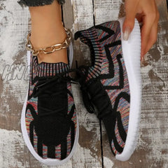 Hnewly - Black Casual Sportswear Daily Patchwork Frenulum Round Comfortable Out Door Shoes Shoes