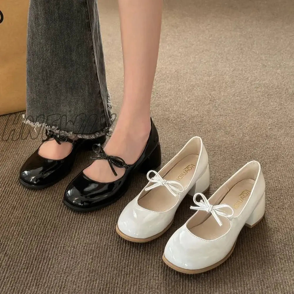 Hnewly Block Heels For Women Pumps Slip On Comfortable High-Heeled Shoes Mary Jane Sandals Ladies