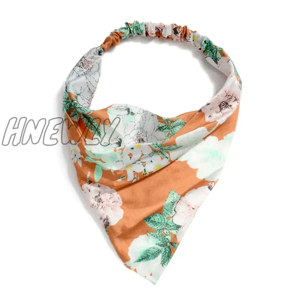 Hnewly Bohemia Bandana For Women Elastic Hair Bands Triangle Headscarf Floral Print Head Wrap Scarf