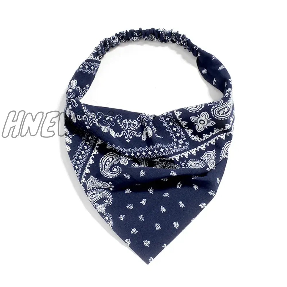 Hnewly Bohemia Bandana For Women Elastic Hair Bands Triangle Headscarf Floral Print Head Wrap Scarf