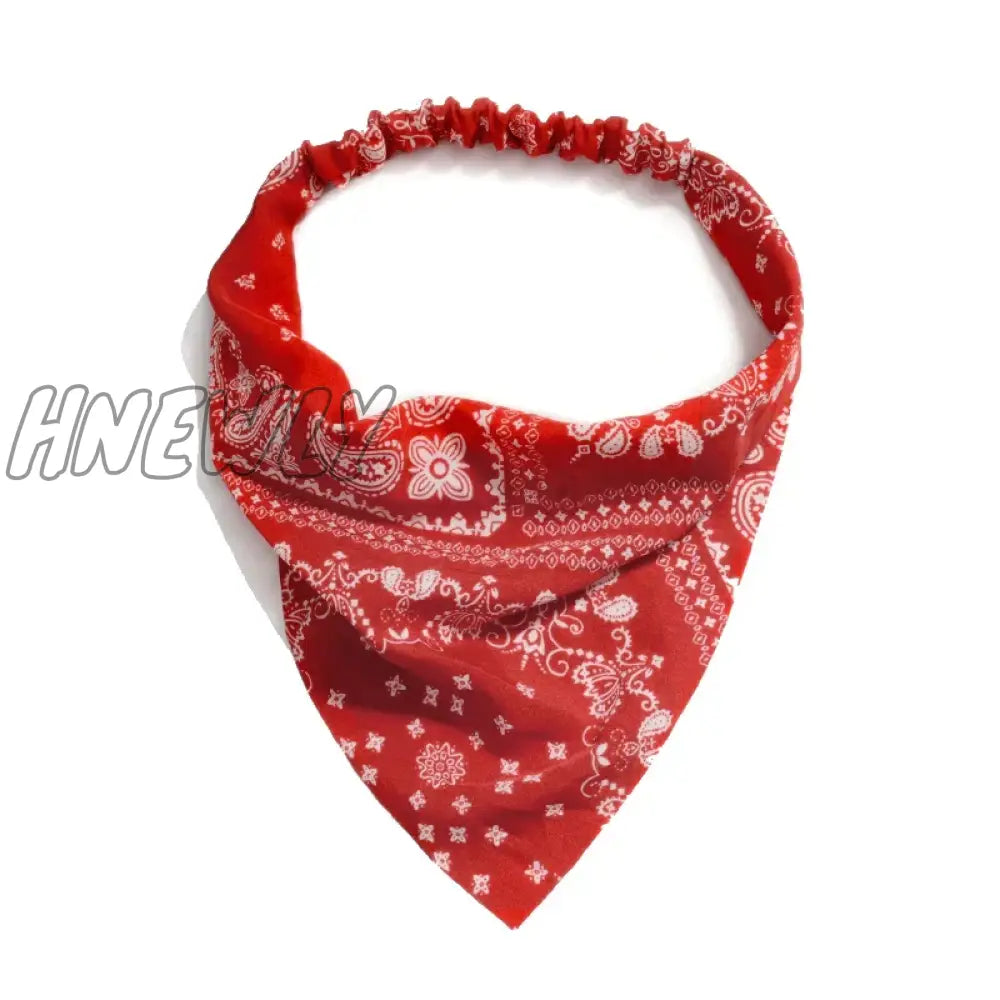 Hnewly Bohemia Bandana For Women Elastic Hair Bands Triangle Headscarf Floral Print Head Wrap Scarf