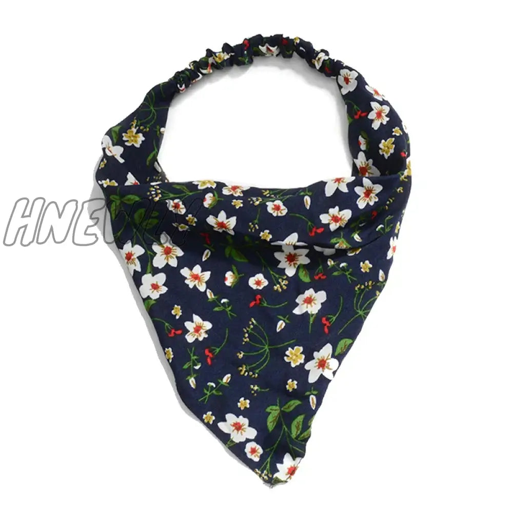 Hnewly Bohemia Bandana For Women Elastic Hair Bands Triangle Headscarf Floral Print Head Wrap Scarf