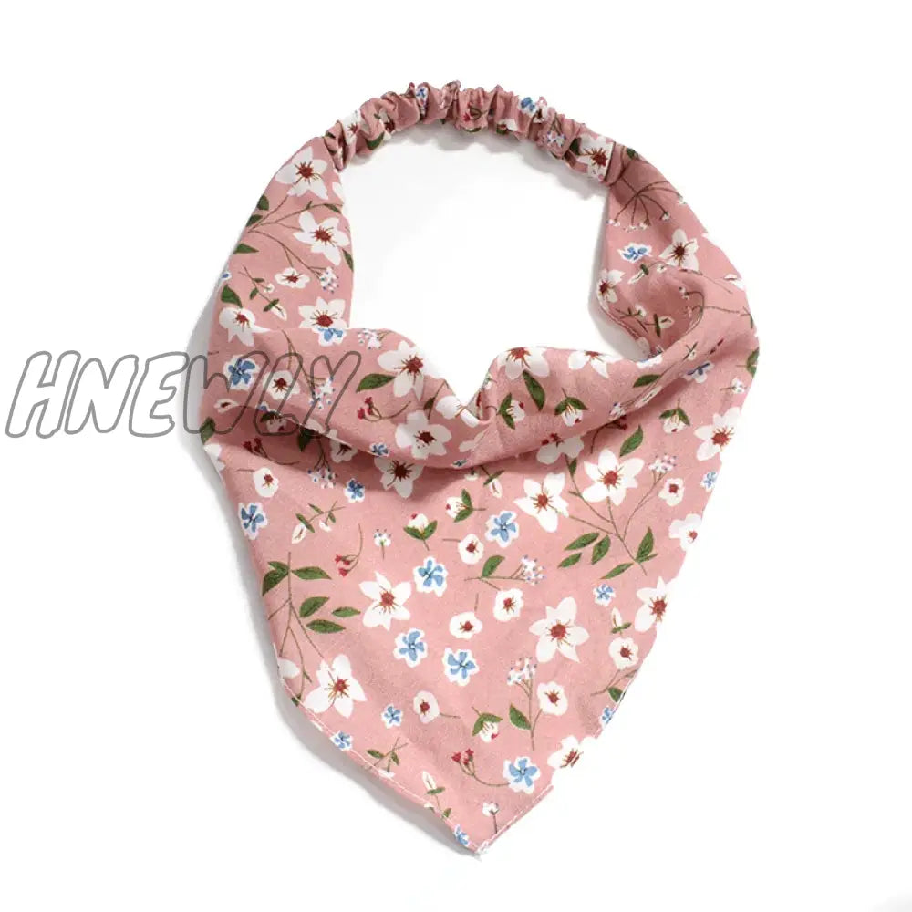 Hnewly Bohemia Bandana For Women Elastic Hair Bands Triangle Headscarf Floral Print Head Wrap Scarf