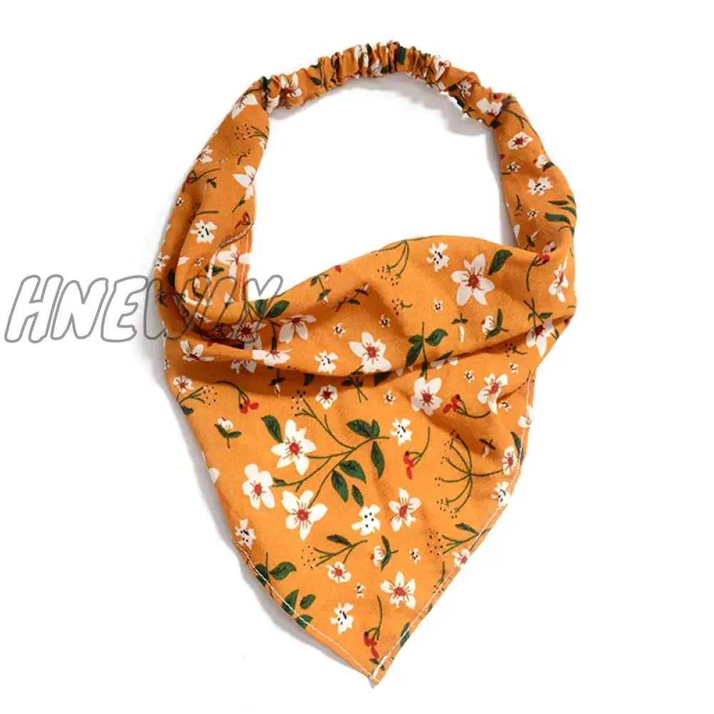 Hnewly Bohemia Bandana For Women Elastic Hair Bands Triangle Headscarf Floral Print Head Wrap Scarf