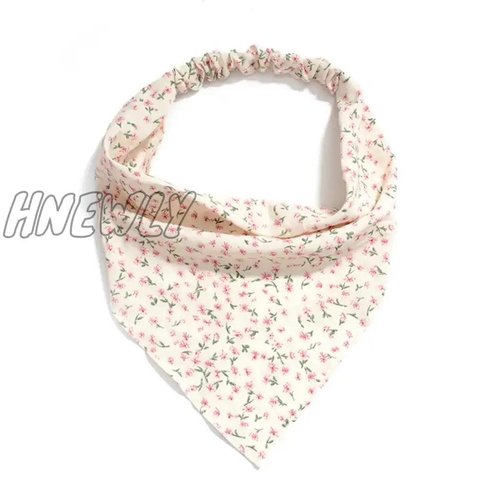 Hnewly Bohemia Bandana For Women Elastic Hair Bands Triangle Headscarf Floral Print Head Wrap Scarf