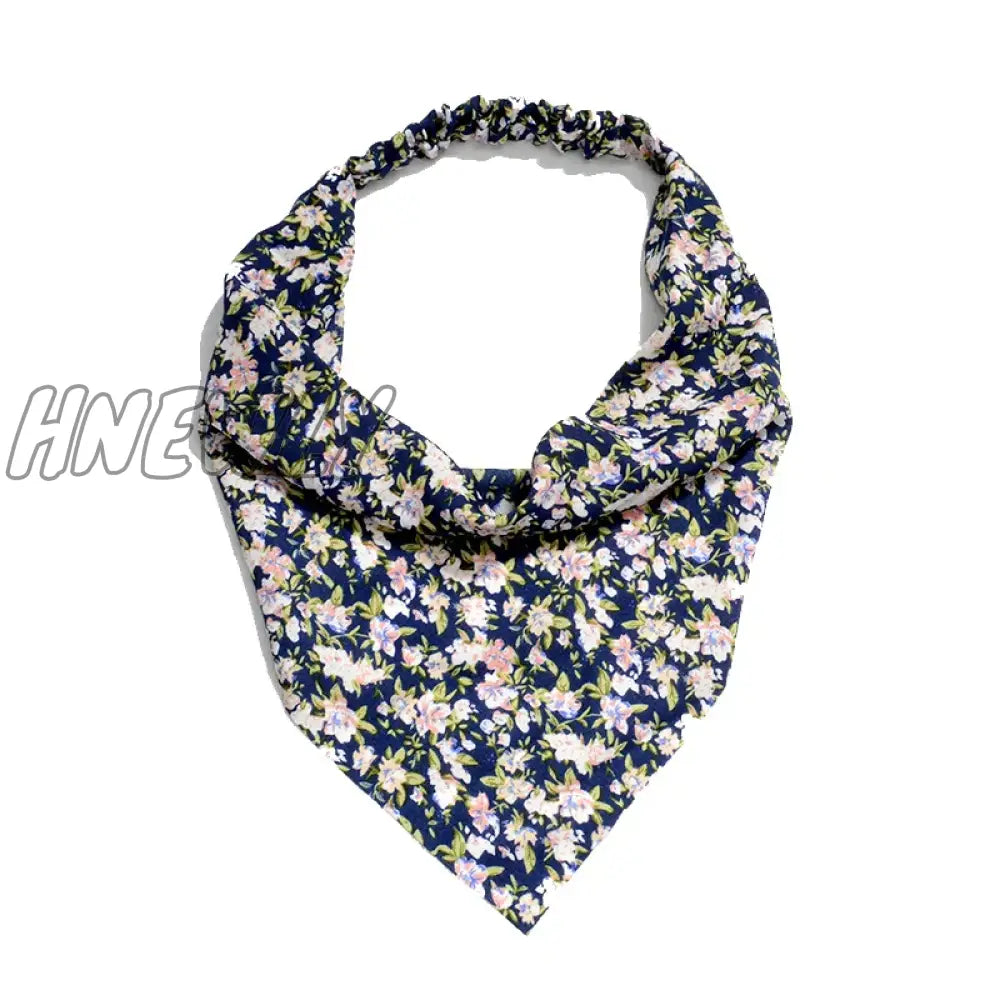 Hnewly Bohemia Bandana For Women Elastic Hair Bands Triangle Headscarf Floral Print Head Wrap Scarf