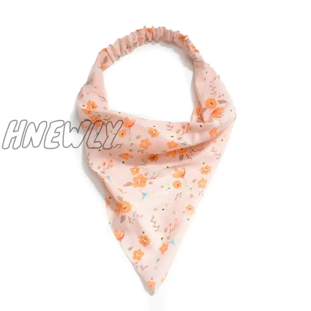 Hnewly Bohemia Bandana For Women Elastic Hair Bands Triangle Headscarf Floral Print Head Wrap Scarf