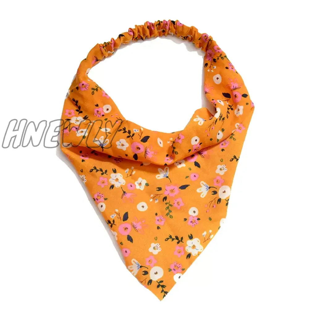 Hnewly Bohemia Bandana For Women Elastic Hair Bands Triangle Headscarf Floral Print Head Wrap Scarf