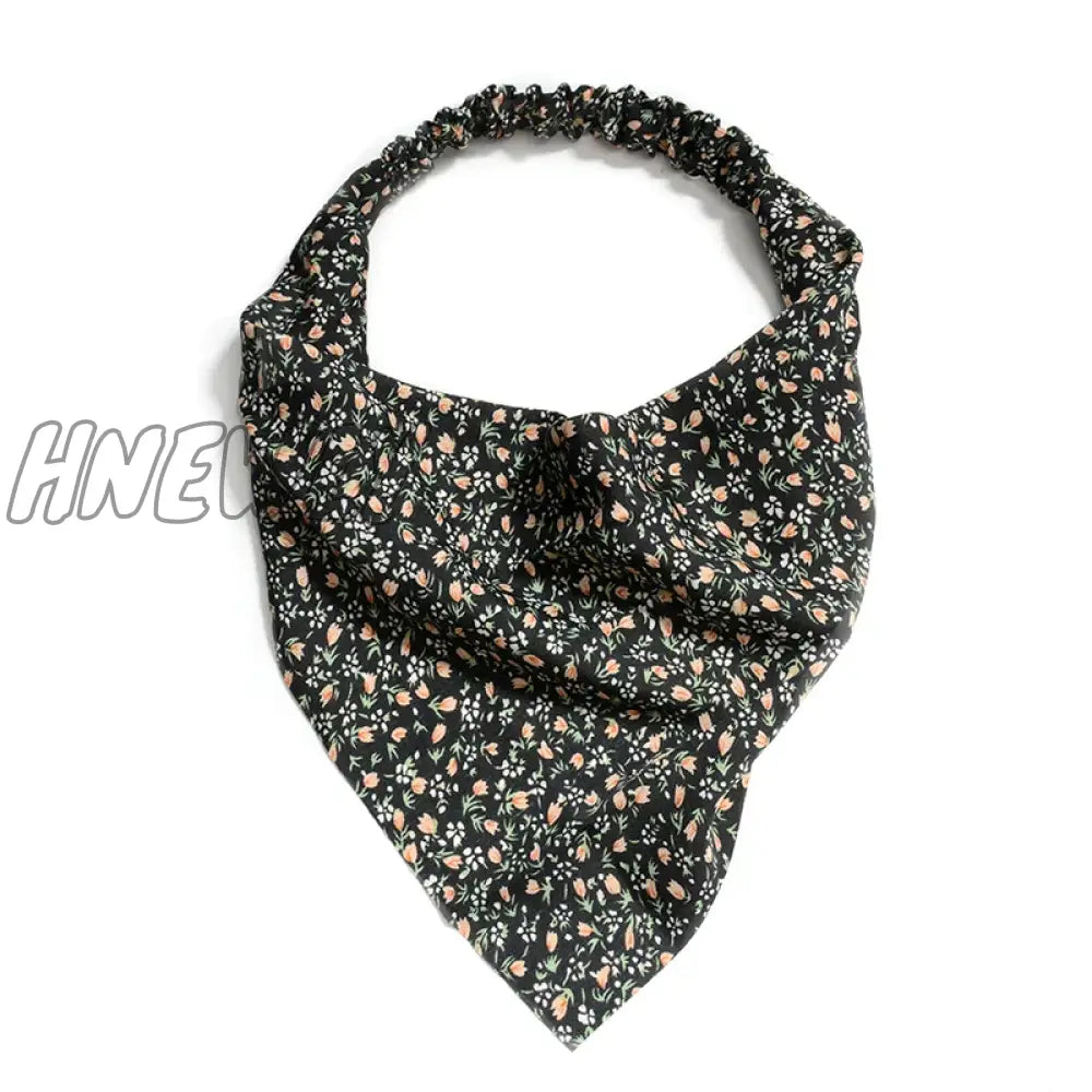 Hnewly Bohemia Bandana For Women Elastic Hair Bands Triangle Headscarf Floral Print Head Wrap Scarf