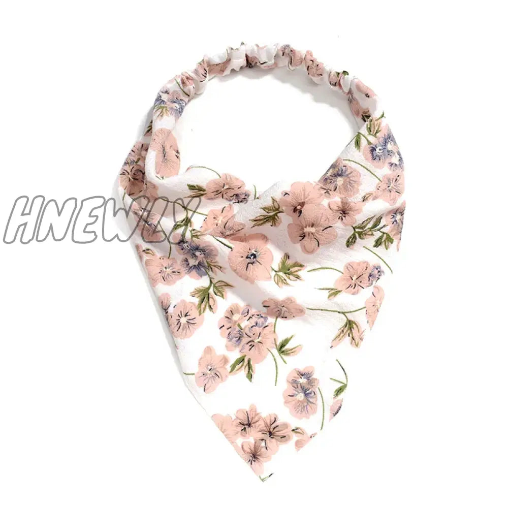 Hnewly Bohemia Bandana For Women Elastic Hair Bands Triangle Headscarf Floral Print Head Wrap Scarf