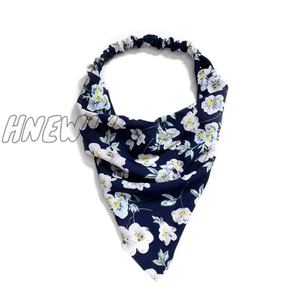 Hnewly Bohemia Bandana For Women Elastic Hair Bands Triangle Headscarf Floral Print Head Wrap Scarf