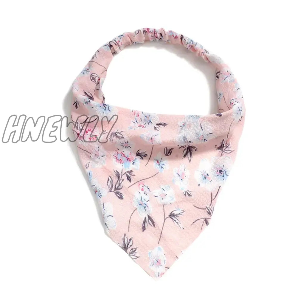 Hnewly Bohemia Bandana For Women Elastic Hair Bands Triangle Headscarf Floral Print Head Wrap Scarf