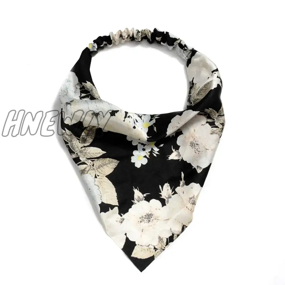 Hnewly Bohemia Bandana For Women Elastic Hair Bands Triangle Headscarf Floral Print Head Wrap Scarf