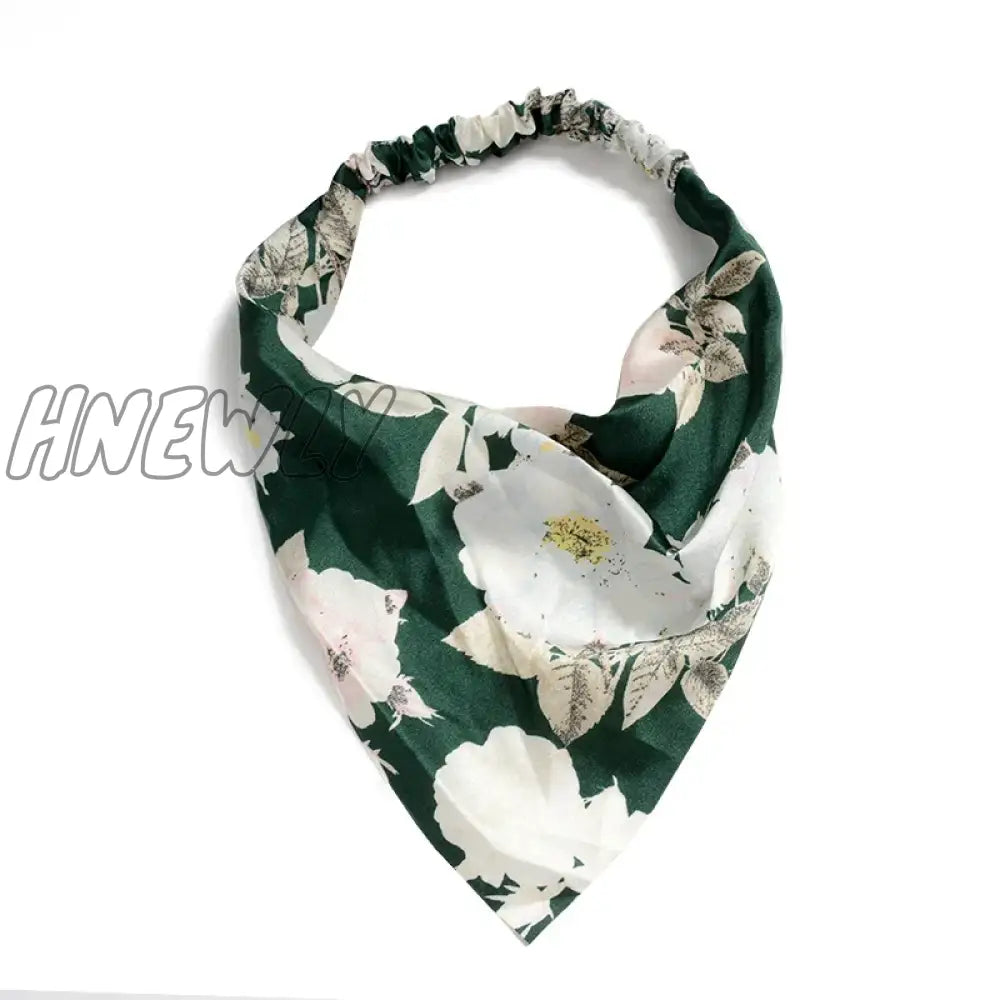 Hnewly Bohemia Bandana For Women Elastic Hair Bands Triangle Headscarf Floral Print Head Wrap Scarf