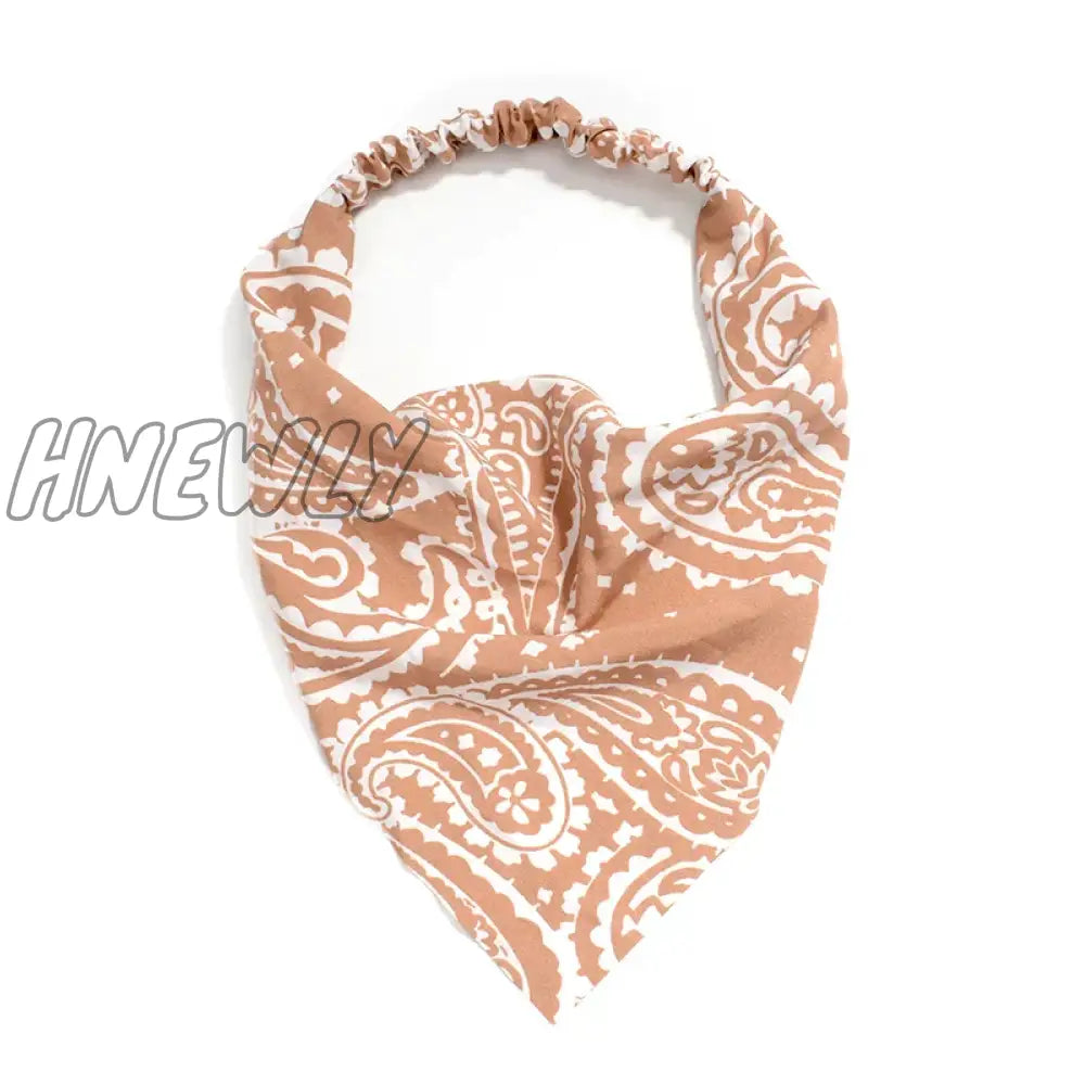 Hnewly Bohemia Bandana For Women Elastic Hair Bands Triangle Headscarf Floral Print Head Wrap Scarf