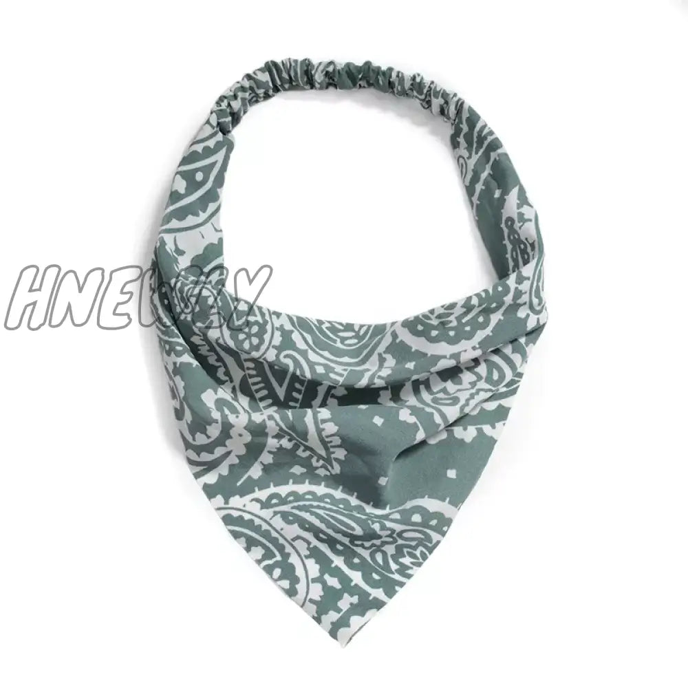 Hnewly Bohemia Bandana For Women Elastic Hair Bands Triangle Headscarf Floral Print Head Wrap Scarf