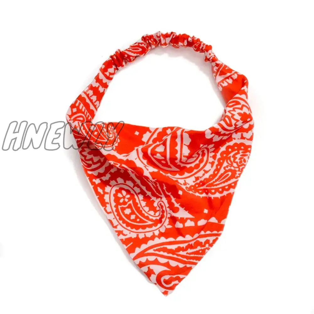 Hnewly Bohemia Bandana For Women Elastic Hair Bands Triangle Headscarf Floral Print Head Wrap Scarf