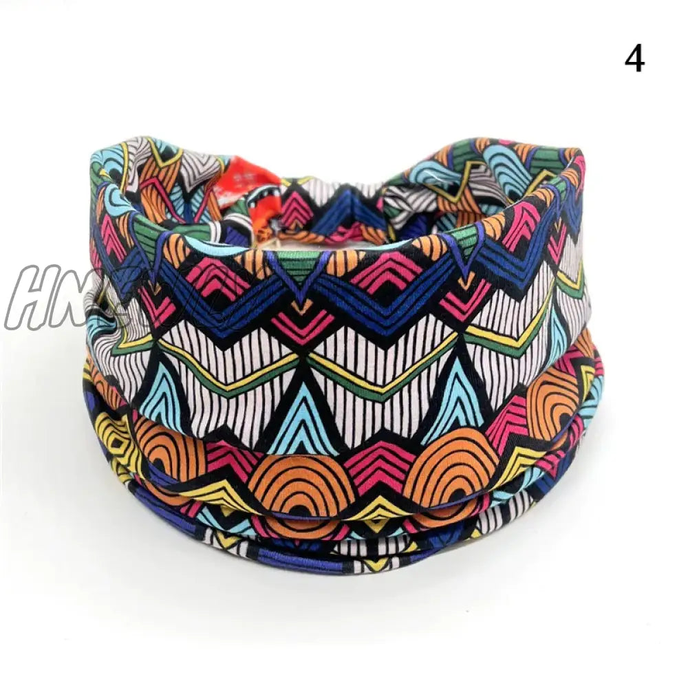 Hnewly Boho Knot Turbans Yoga Elastic Head Wrap Women Headband Wide Hairbands Headwear Floral