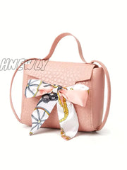 Hnewly - Bow Decor Croc Embossed Satchel Bag Women Satchels Women-Satchels