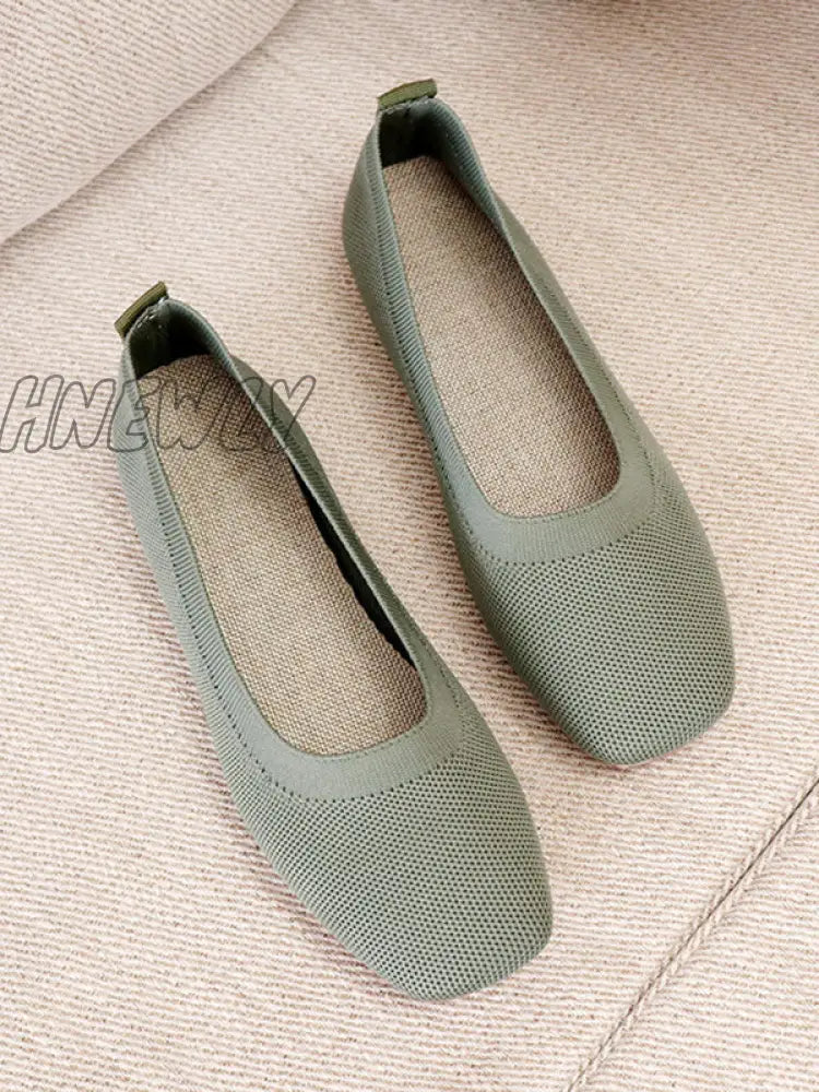 Hnewly - Breathable Solid Color Flat Shoes Light Green / Us 6 | Eu 36 2/3 Uk 4 Cn