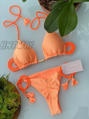 Hnewly Bright Bikini Set Swimwear Swimsuit Woman Sexy Bathing Suits Two-Piece Bikinis Triangle