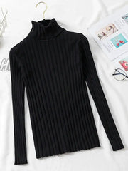 Hnewly Cashmere Elegant Turtle Neck Women Sweater Soft Knitted Basic Pullovers Turtleneck Loose